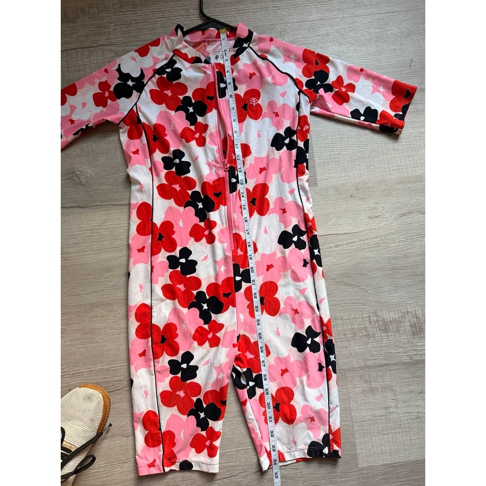 Coolibar floral swimsuit surf suit youth L‎ barracuda